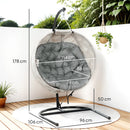 Outsunny Hanging Egg Chair Outdoor Indoor Swing Chair, Folding Basket