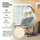 Outsunny Hanging Egg Chair Outdoor Indoor Swing Chair, Folding Basket