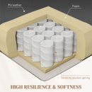 HOMCOM Manual Recliner Chair With Footrest, Cup Holder, Swivel Base, Cream White And Black