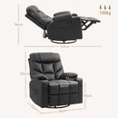 HOMCOM Manual Recliner Chair With Footrest, Cup Holder, Swivel Base, Cream White And Black