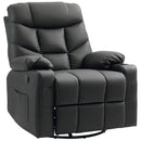 HOMCOM Manual Recliner Chair With Footrest, Cup Holder, Swivel Base, Cream White And Black