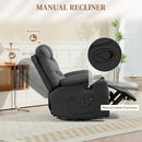HOMCOM Manual Recliner Chair With Footrest, Cup Holder, Swivel Base, Cream White And Black