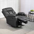 HOMCOM Manual Recliner Chair With Footrest, Cup Holder, Swivel Base, Cream White And Black