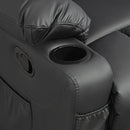 HOMCOM Manual Recliner Chair With Footrest, Cup Holder, Swivel Base, Cream White And Black