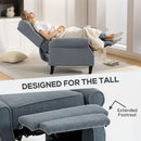 HOMCOM Recliner Armchair, Fabric Recliner Chair, Grey