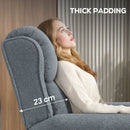 HOMCOM Recliner Armchair, Fabric Recliner Chair, Grey