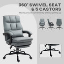 HOMCOM Executive Office Chair, PU Leather Desk Chair With Armrests
