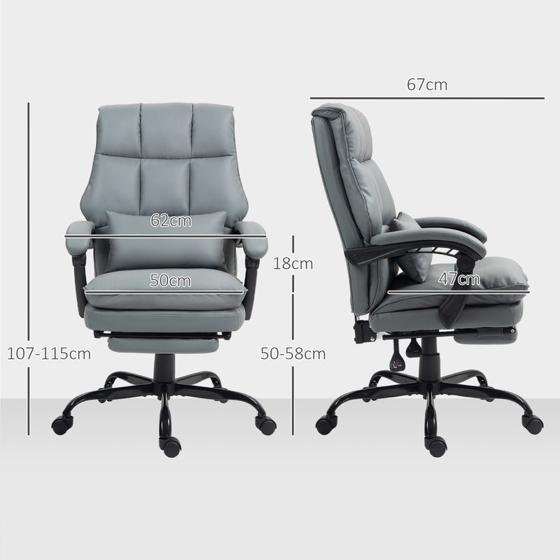 HOMCOM Executive Office Chair, PU Leather Desk Chair with Armrests