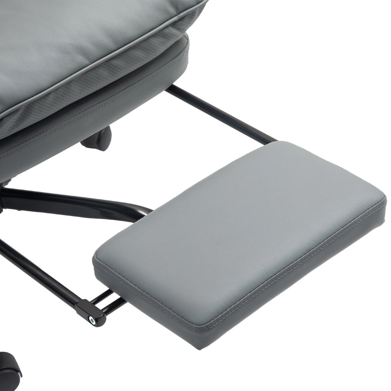 HOMCOM Executive Office Chair, PU Leather Desk Chair with Armrests