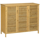 HOMCOM Rustic Shoe Cabinet, Shoe Storage Cabinet for 16 pairs of shoes