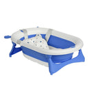 HOMCOM Baby Bath Tub Collapsible with Cushion - Blue