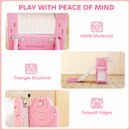 AIYAPLAY 5 In 1 Toddler Slide Set With Basketball Hoop For Age 1-3, Pink
