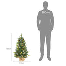 HOMCOM 2 Pieces Prelit Artificial Tabletop Christmas Trees, LED Display