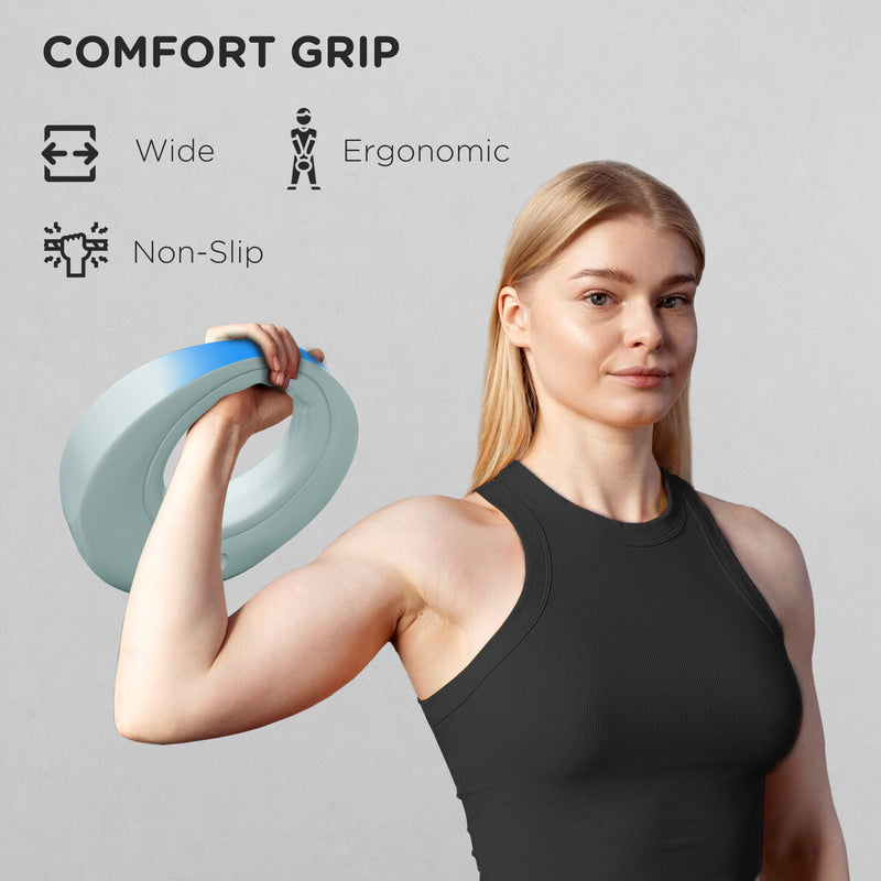 SPORTNOW 12kg Kettlebell For Weight Lifting And Strength Training - Blue/Grey/Pink/Green