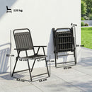 Outsunny Folding Garden Chairs Set of 4 with Plastic Seat and Back, Black