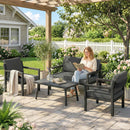 Outsunny Rattan Garden Furniture Set, Outdoor Furniture Conversation Set