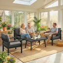 Outsunny Rattan Garden Furniture Set, Outdoor Furniture Conversation Set