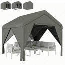 Outsunny 3 X 3 M Outdoor Patio Gazebo With Netting And Curtains, Dark Grey
