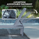 Outsunny Plastic Sun Lounger, 4-Position Garden Lounger Sun bed, Dark Grey