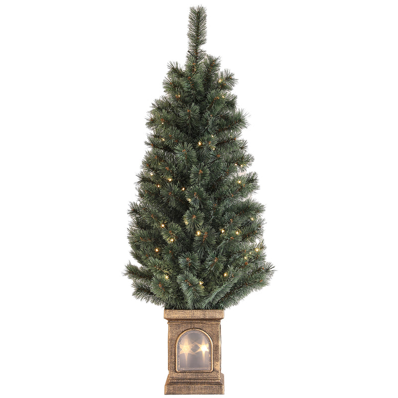 HOMCOM 4ft Artificial Christmas Tree With 80 Warm White LED Lights Remote