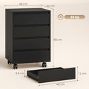HOMCOM Mobile Vertical Filing Cabinet with 4 Drawers for Home Office, Black