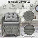 Outsunny PE Rattan Garden Dining Set For 6 With Seat And Back Cushions