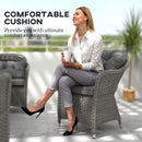 Outsunny PE Rattan Garden Dining Set For 6 With Seat And Back Cushions
