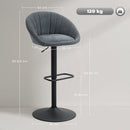 HOMCOM Swivel Bar Stools Set Of 2 Height Adjustable Bar Chairs