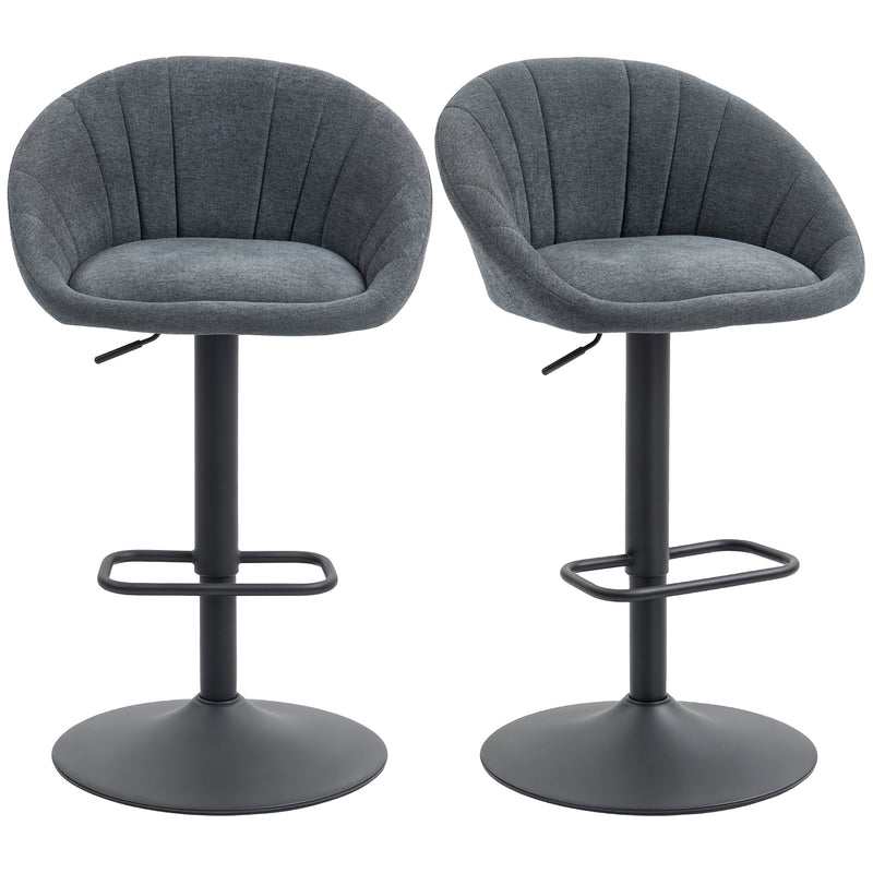 HOMCOM Swivel Bar Stools Set of 2 Height Adjustable Bar Chairs