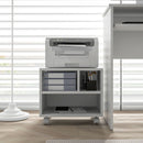 HOMCOM Printer Stand With Storage Printer Cart On Wheels For Home Office White