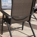 Outsunny Set of 4 Outdoor Rattan Folding Chair w/ Adjustable Backrest Brown