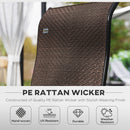 Outsunny Set of 4 Outdoor Rattan Folding Chair w/ Adjustable Backrest Brown