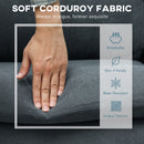 HOMCOM 3 Seater Corner Sofa Couch Settee With Chaise Lounge, Charcoal Grey