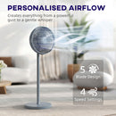 HOMCOM 40 Cm Standing Pedestal Fan, Quiet Electric Cooling Floor Fan, Grey