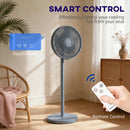 HOMCOM 40 Cm Standing Pedestal Fan, Quiet Electric Cooling Floor Fan, Grey