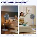 HOMCOM 40 Cm Standing Pedestal Fan, Quiet Electric Cooling Floor Fan, Grey