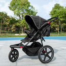 HOMCOM Three Wheeler Pushchair - Stroller - Pram - Black