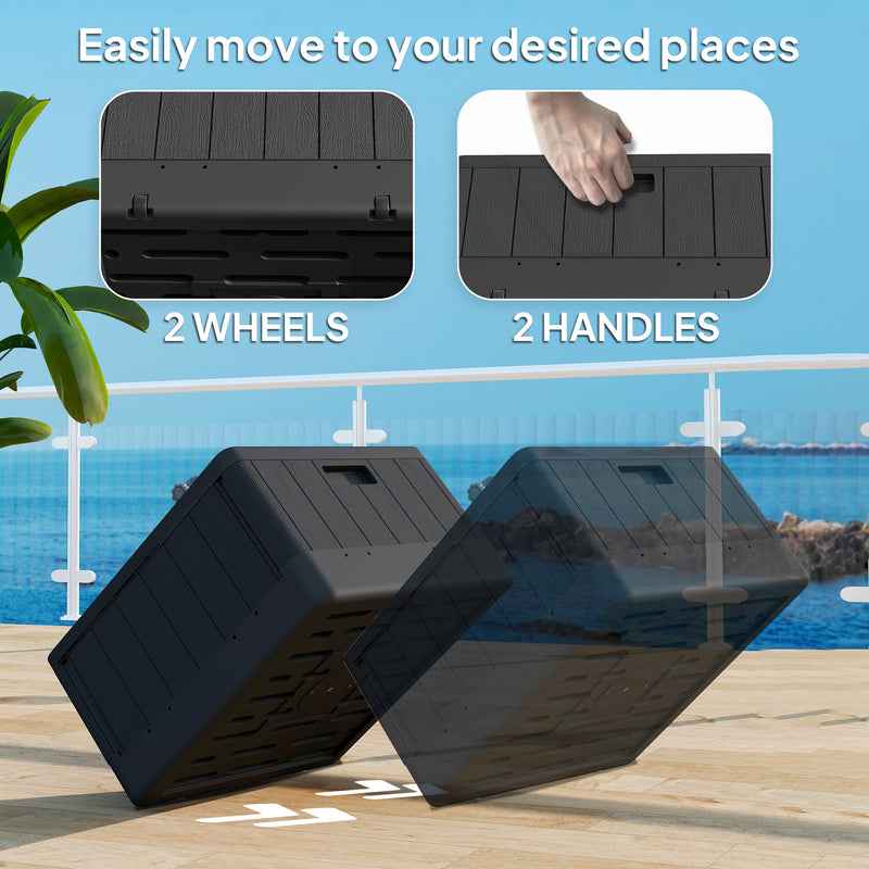 Outsunny Garden Parasol Base, Sand/Water Filled Garden Umbrella Stand, Black