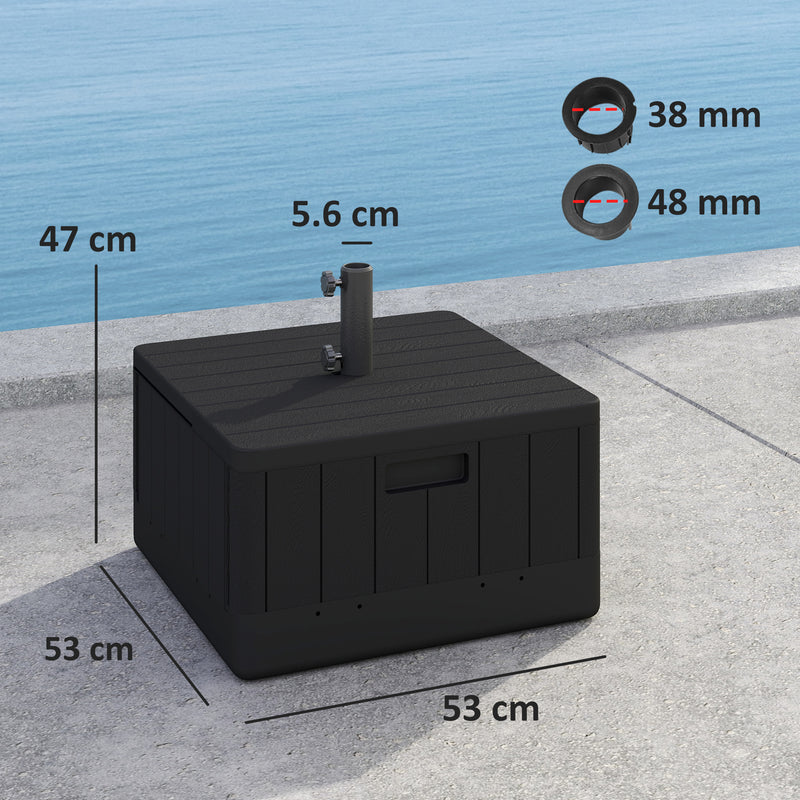 Outsunny Garden Parasol Base, Sand/Water Filled Garden Umbrella Stand, Black