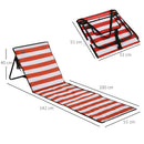 Outsunny Garden Beach Chair Mat, Sun Lounger Seats with Adjustable Back