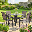 Outsunny 5 Pieces Outdoor Dining Set For 4, Grey And Khaki