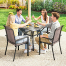 Outsunny 5 Pieces Outdoor Dining Set For 4, Grey And Khaki