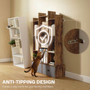 HOMCOM 12-Tier Bookshelf, Bookcase w/ 2 Folding Drawer, Rustic Brown