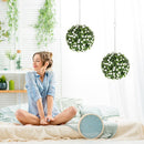 HOMCOM Set of 2 Artificial Plant Topiary Rose Balls, Faux Plants