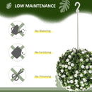 HOMCOM Set of 2 Artificial Plant Topiary Rose Balls, Faux Plants