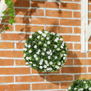 HOMCOM Set of 2 Artificial Plant Topiary Rose Balls, Faux Plants
