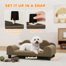 PawHut Dog Sofa Bed, Cat Sofa with Backrest, Armrest, for Small Dogs
