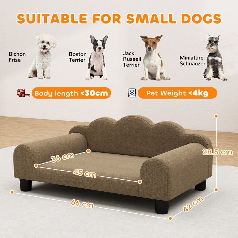 PawHut Dog Sofa Bed, Cat Sofa with Backrest, Armrest, for Small Dogs