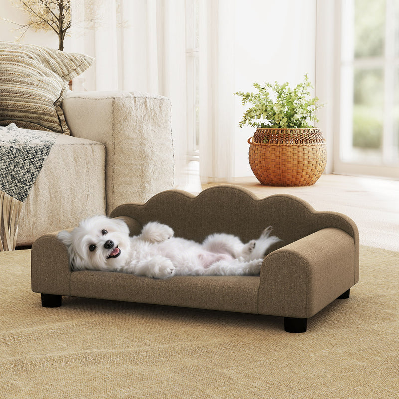 PawHut Dog Sofa Bed, Cat Sofa with Backrest, Armrest, for Small Dogs