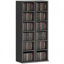 HOMCOM Set of 2 CD Storage Units DVD Shelf with Adjustable Shelves, Black
